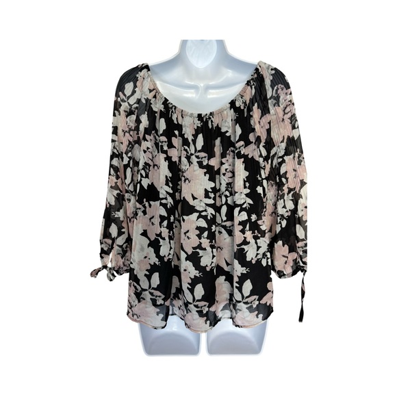 Tribal Jeans floral print lined blouse size S/P. Pink & black floral work office - Picture 3 of 9